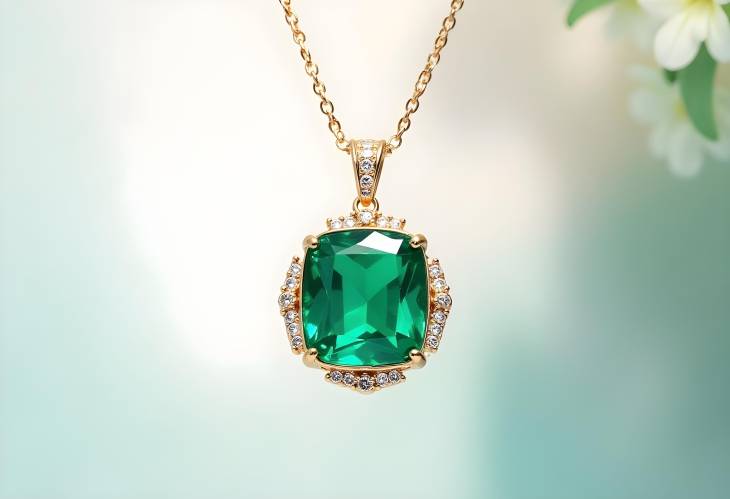 Timeless Elegance Emerald and Diamond Pendant